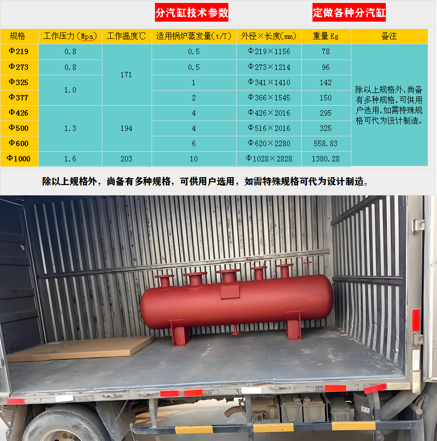 关岭蒸汽分汽缸价格，分汽缸厂家，锅炉分汽缸